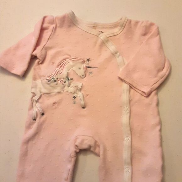 Kyle & Deena and Gerbers Footie Sleepers Unicorns & Flowers Sz 3-6 mo - Picture 2 of 6